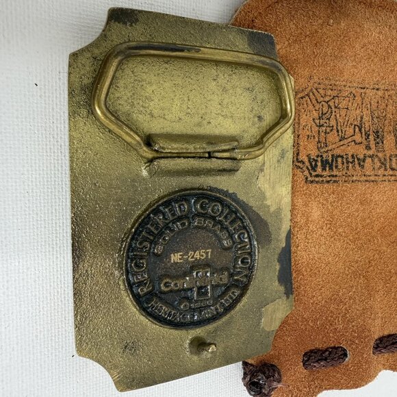 Heritage Mint Oklahoma Oil Patch & Wildcatters Brass Belt Buckles Set w/ Bags & - Picture 9 of 9